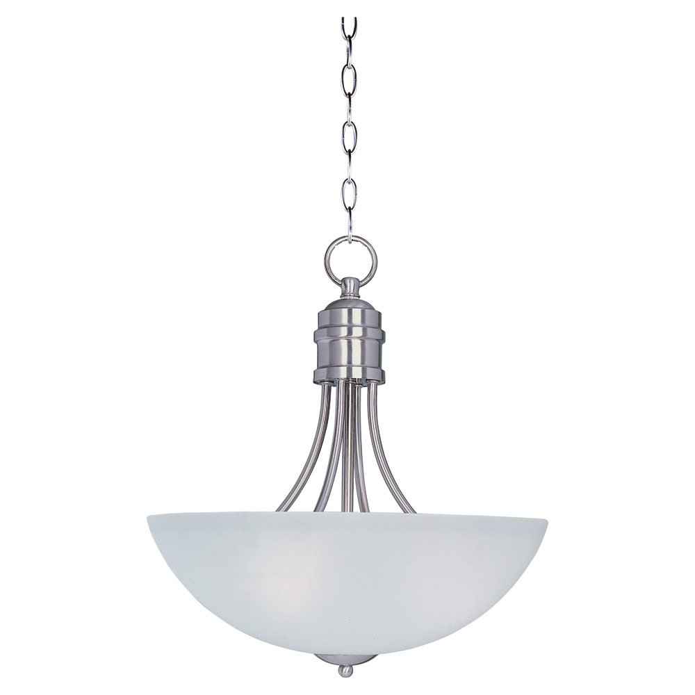 Invert Bowl Pendant in Satin Nickel with Frosted Glass