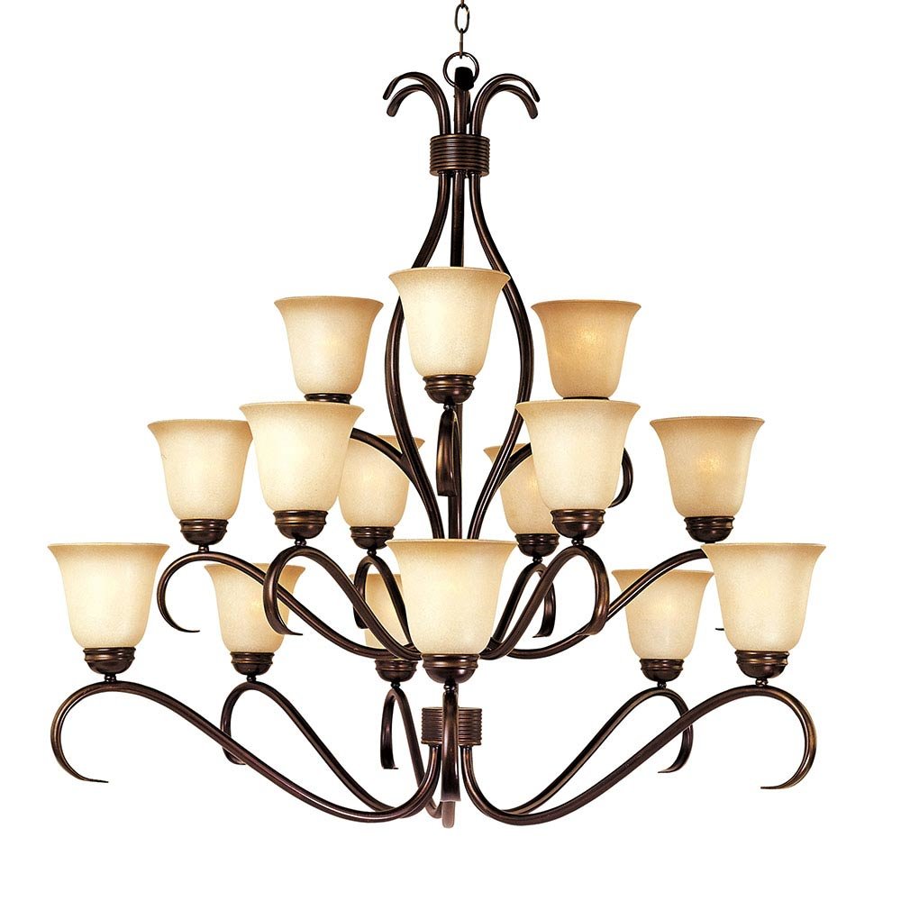 42" 15-Light Chandelier in Oil Rubbed Bronze with Wilshire Glass