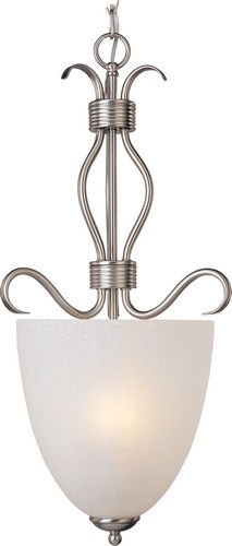 13" 2-Light Entry Foyer Pendant in Satin Nickel with Ice Glass