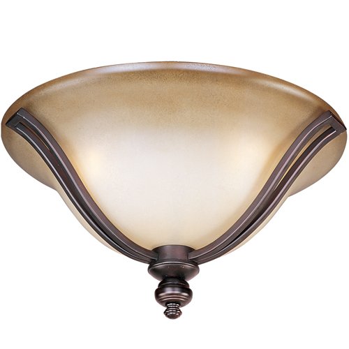 16" 3-Light Flush Mount Fixture in Oil Rubbed Bronze with Wilshire Glass