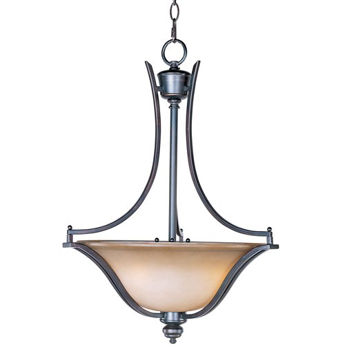 20" 3-Light Invert Bowl Pendant in Oil Rubbed Bronze with Wilshire Glass