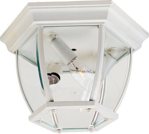 11" 3-Light Outdoor Ceiling Mount in White