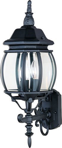 8" 3-Light Outdoor Wall Lantern in Black