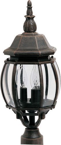 8" 3-Light Outdoor Pole/Post Lantern in Rust Patina
