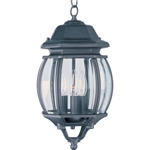 8" 3-Light Outdoor Hanging Lantern in Black