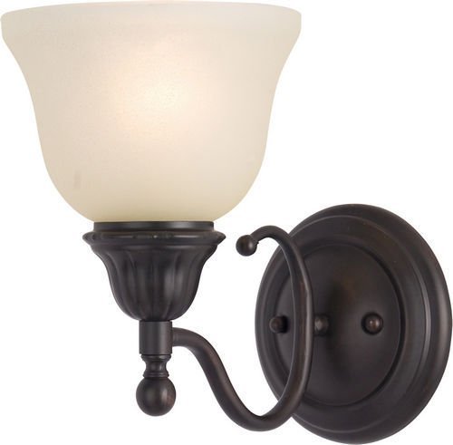 6" 1-Light Wall Sconce in Oil Rubbed Bronze with Soft Vanilla Glass