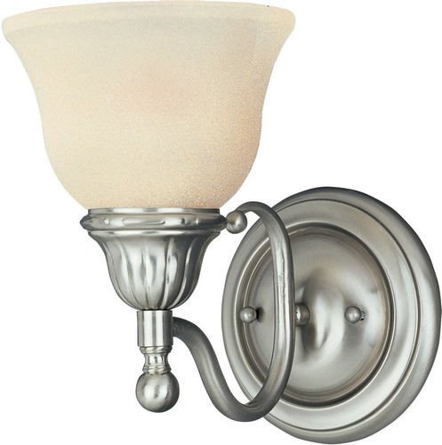 6" 1-Light Wall Sconce in Satin Nickel with Soft Vanilla Glass