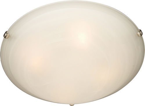 20" 4-Light Flush Mount in Satin Nickel with Marble Glass