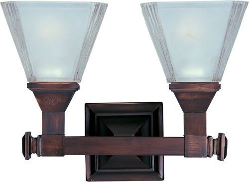 13" 2-Light Bath Vanity in Oil Rubbed Bronze with Frosted Glass