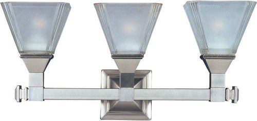 20 1/2" 3-Light Bath Vanity in Satin Nickel with Frosted Glass