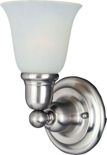 6 1/2" 1-Light Wall Sconce in Satin Nickel with Soft Vanilla Glass