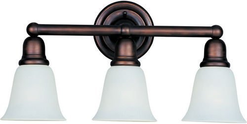 22 1/2" 3-Light Bath Vanity in Oil Rubbed Bronze with Soft Vanilla Glass
