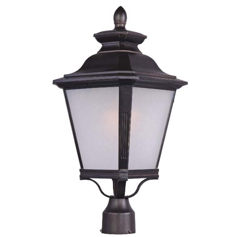 Outdoor Pole/Post Lantern in Bronze with Frosted Seedy Glass