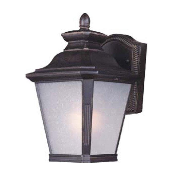 Outdoor Wall Lantern in Bronze with Frosted Seedy Glass