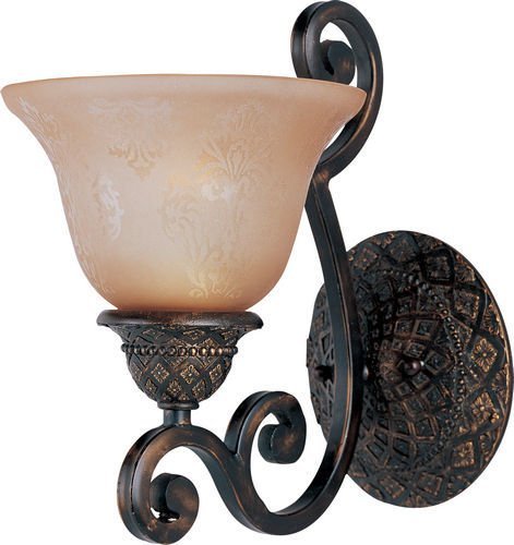 7" 1-Light Wall Sconce in Oil Rubbed Bronze with Screen Amber Glass