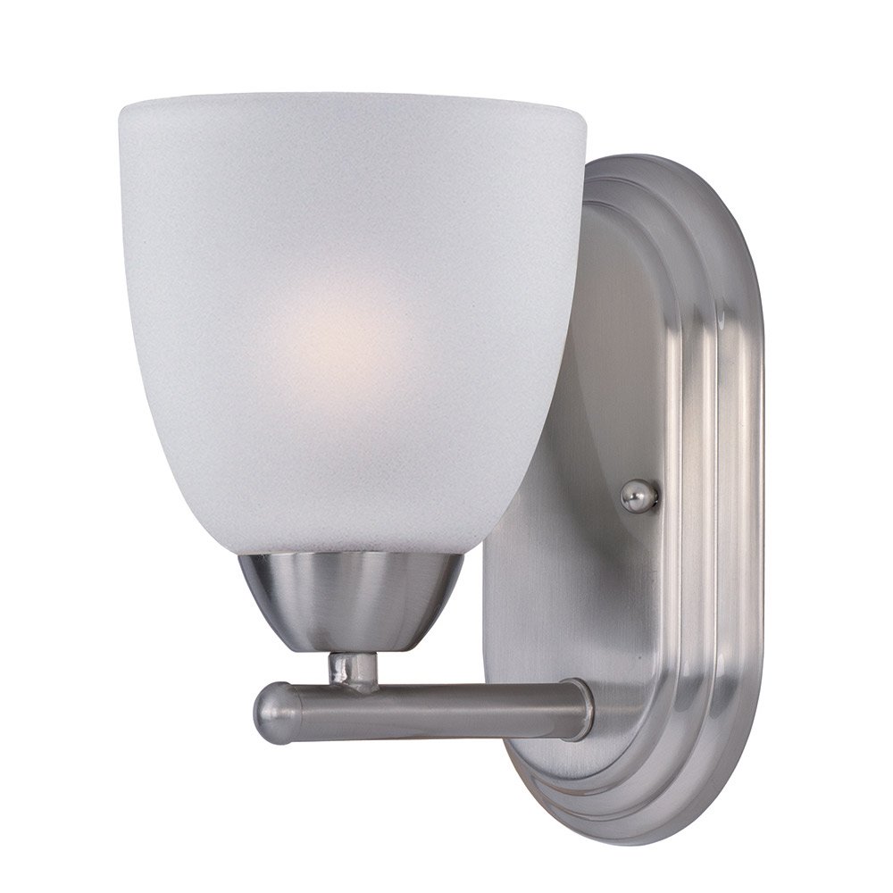 Wall Sconce in Satin Nickel with Frosted Glass
