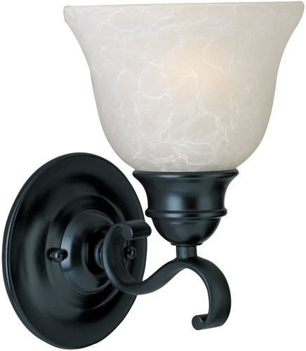 6" 1-Light Wall Sconce in Black with Ice Glass