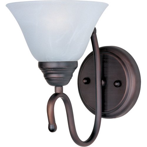 6 1/2" 1-Light Wall Sconce in Oil Rubbed Bronze with Marble Glass