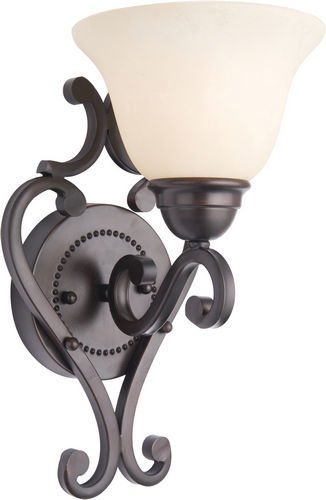 7" 1-Light Wall Sconce in Oil Rubbed Bronze with Frosted Ivory Glass