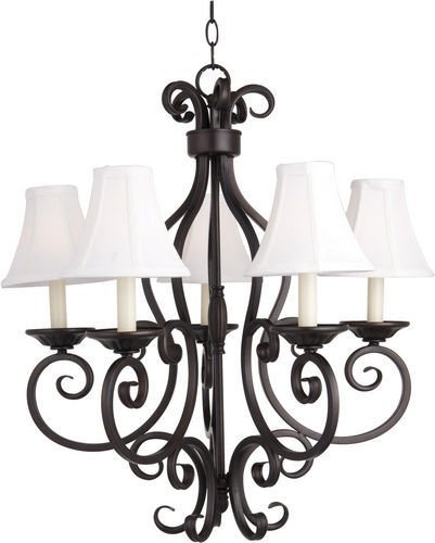 26" 5-Light Chandelier in Shades with Oil Rubbed Bronze