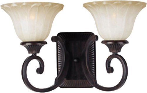 17" 2-Light Wall Sconce in Oil Rubbed Bronze with Wilshire Glass