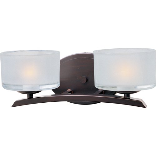 13" 2-Light Bath Vanity in Oil Rubbed Bronze with Frosted Glass