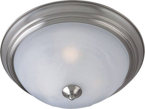 11 1/2" 1-Light Outdoor Ceiling Mount in Satin Nickel with Marble Glass