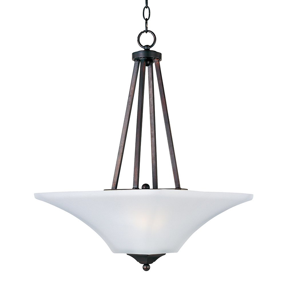 16" 2-Light Invert Bowl Pendant in Oil Rubbed Bronze with Frosted Glass