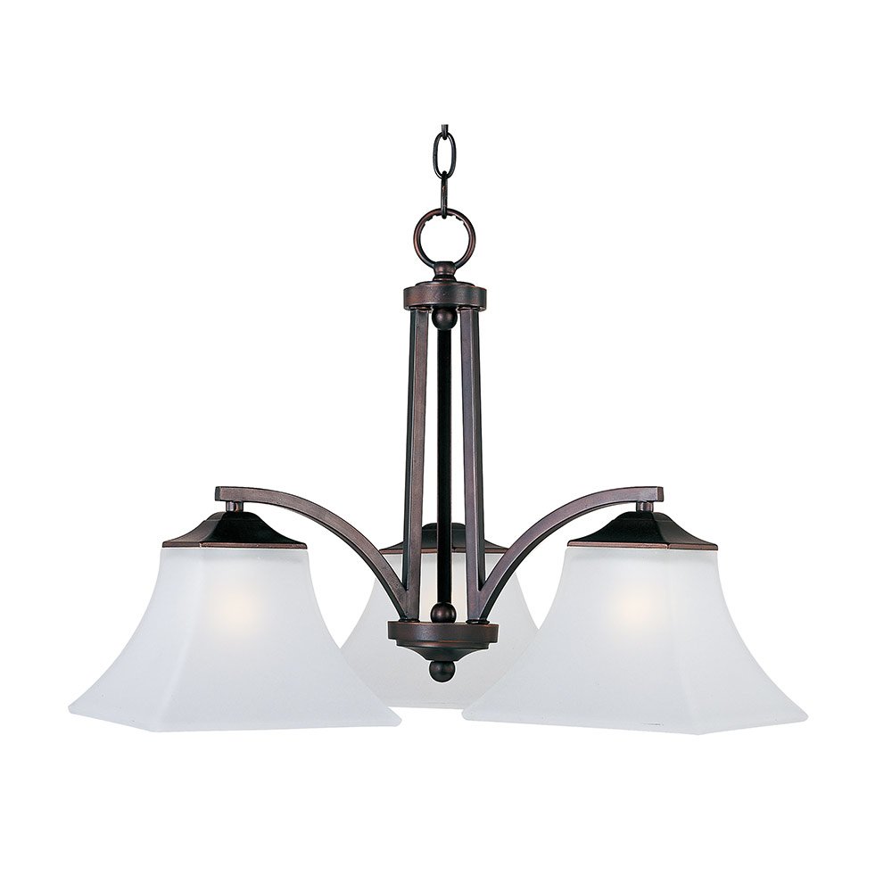 22 1/2" 3-Light Chandelier in Oil Rubbed Bronze with Frosted Glass