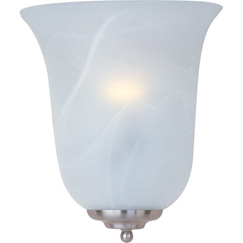10" 1-Light Wall Sconce in Satin Nickel with Marble Glass