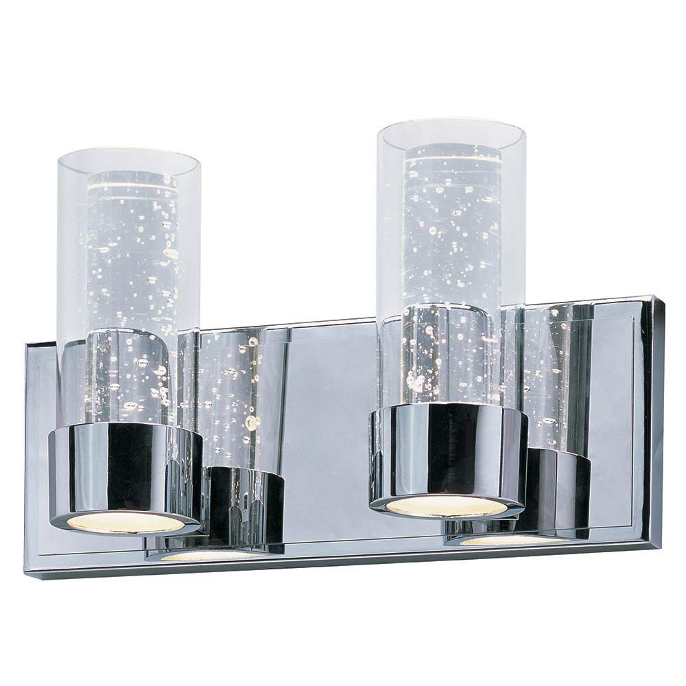 Double LED Vanity in Polished Chrome with Clear Glass