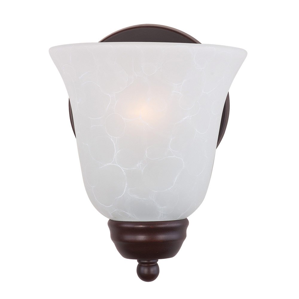 Single Light Wall Sconce in Oil Rubbed Bronze with Ice Glass