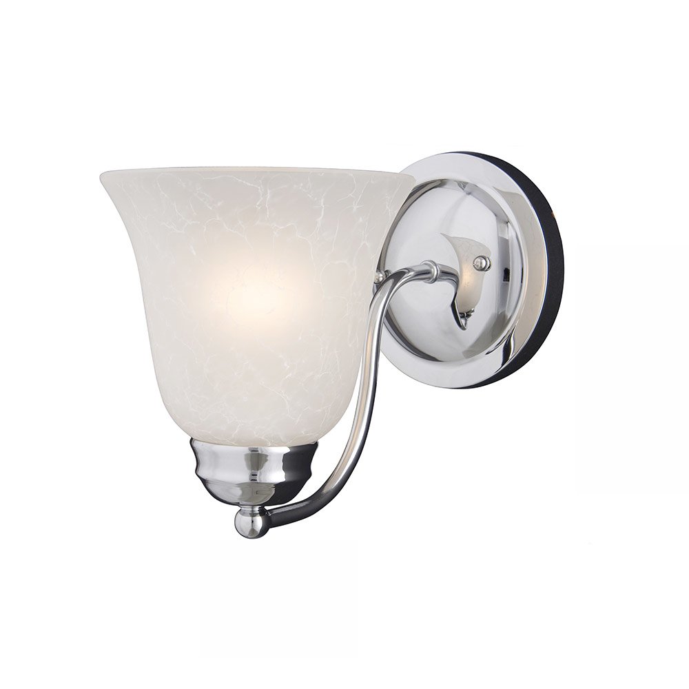 6" 1-Light Wall Sconce in Polished Chrome with Ice Glass