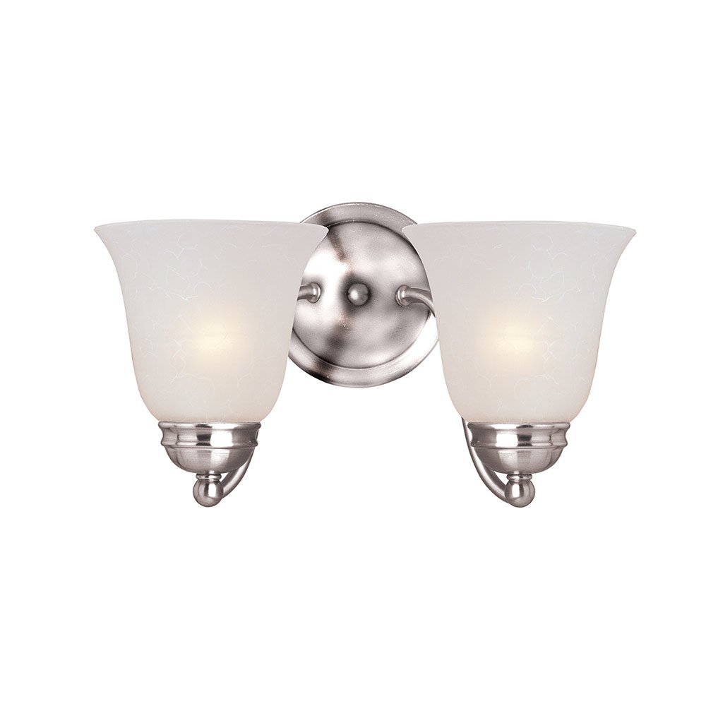13 1/2" 2-Light Wall Sconce in Polished Chrome with Ice Glass