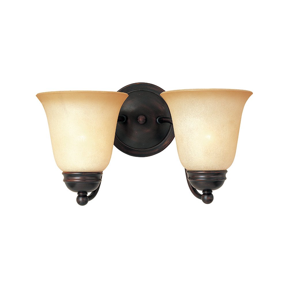 13 1/2" 2-Light Wall Sconce in Oil Rubbed Bronze with Wilshire Glass