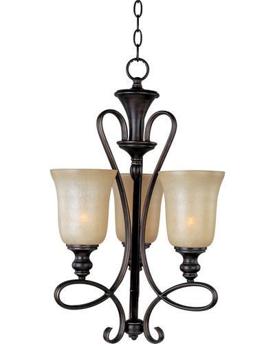 15 1/2" 3-Light Chandelier in Oil Rubbed Bronze with Wilshire Glass