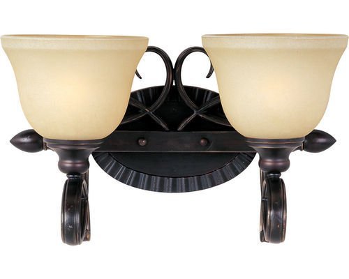 15 1/2" 2-Light Bath Vanity in Oil Rubbed Bronze with Wilshire Glass