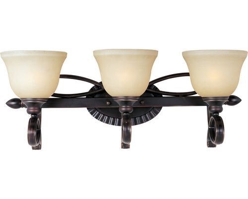 24 1/2" 3-Light Bath Vanity in Oil Rubbed Bronze with Wilshire Glass