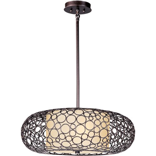 24 1/2" 2-Light Single Pendant in Umber Bronze with Dusty White Glass