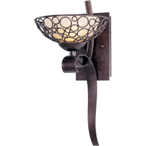 8" 1-Light Wall Sconce in Umber Bronze with Dusty White Glass