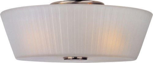 13 1/4" 3-Light Flush Mount in Satin Nickel with Frosted Glass