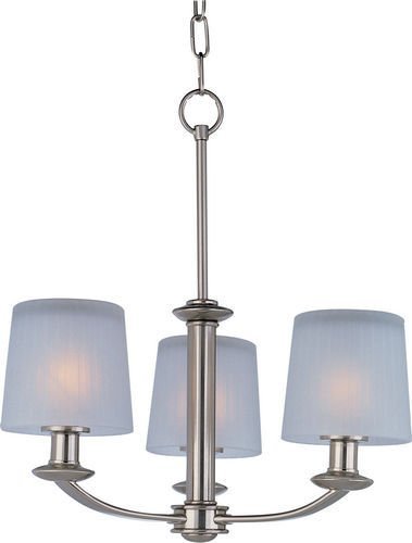 18 1/2" 3-Light Chandelier in Satin Nickel with Frosted Glass