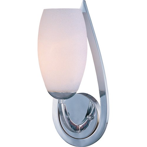 6 1/4" 1-Light Wall Sconce in Polished Chrome with Satin White Glass
