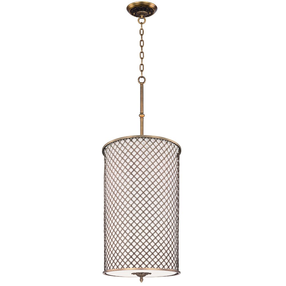 Entry Foyer Pendant in Natural Aged Brass