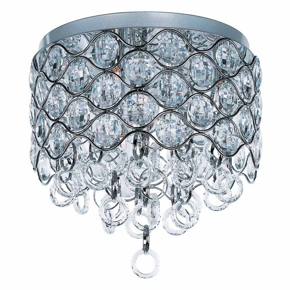 Flush Mount in Polished Chrome with Beveled Crystal Glass