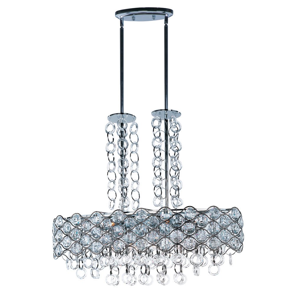 12 Light Chandelier in Polished Chrome with Beveled Crystal Glass