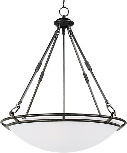 24 1/2" 5-Light Invert Bowl Pendant in Bronze with Marble Glass