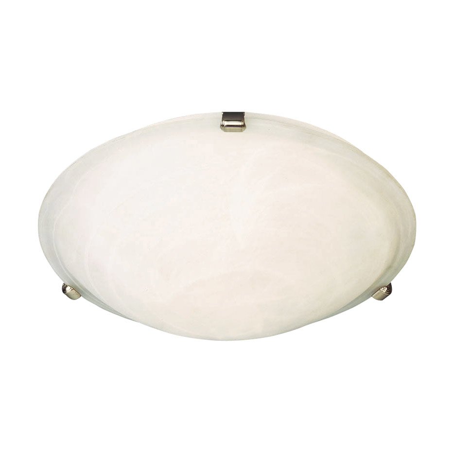 16" 3-Light Flush Mount in Satin Nickel with Marble Glass