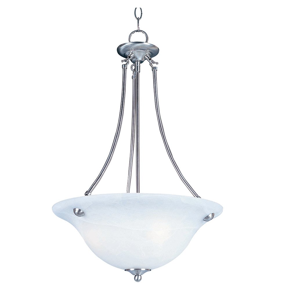 Invert Bowl Pendant in Satin Nickel with Frosted Glass