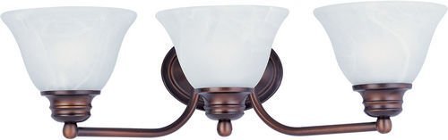 19 1/2" 3-Light Bath Vanity in Oil Rubbed Bronze with Marble Glass